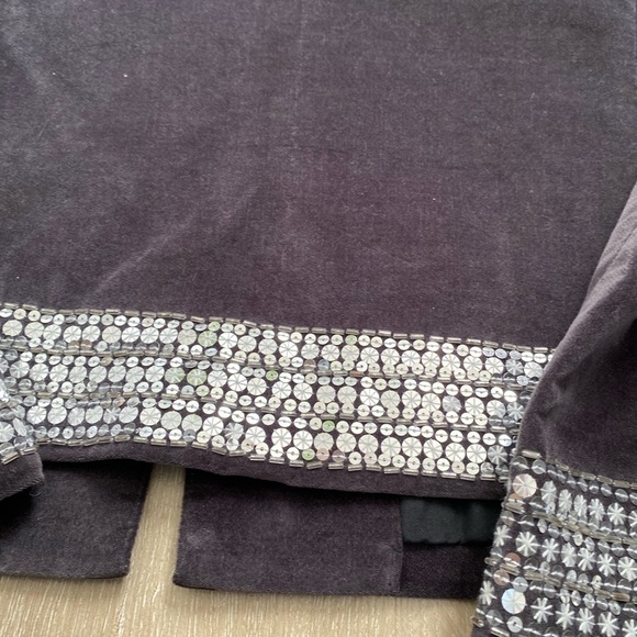 Tory Burch Grey Velvet Natasha Sequin Embellished Blazer EUC - Picture 3 of 7